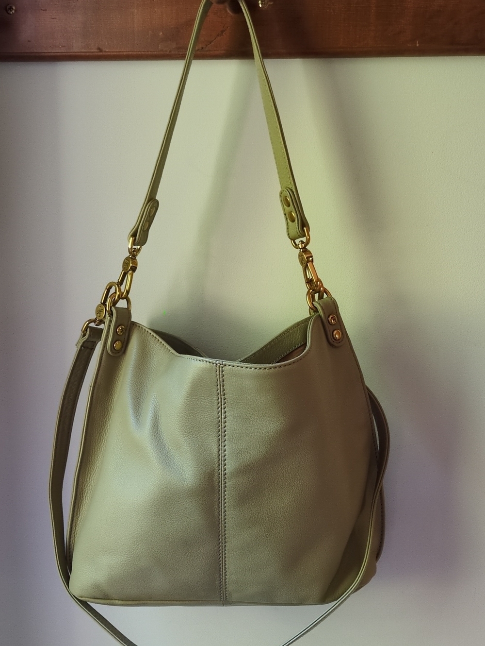 Hobo Brand Pier Shoulder And Crossbody Bag  - sage green pebbled leather